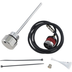 PartzBiz HD FMC-3087 - Feuling 3087 Polished Aluminum Vented Oil Dipstick 17-Up Harley M8 Touring Davidson Road Glide Road King M8 FLTR FLHR Milwaukee Eight Engine Upgrade Performance Replacement Dip Stick Kit 0710-0259 07100259