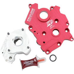 PartzBiz HD FMC-7198 - Feuling 7198 Red & Chrome Race Series Oil Pump & Camplate Kit 17-19 Harley Davidson M-Eight M8 Milwaukee-Eight 2017 2018 2019 Touring Softail Electra Glide Road King Fat Boy bob slim breakout performance hp horse power upgrade replacement 0932-023