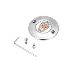 PartzBiz HD DS09402162 - Figurati Designs Polished W/Sugar Skull Timing Cover สำหรับ Harley 17-23 M8 | FD30-TC-2H-SS PartzBiz HD DS09402162 - Figurati Designs Polished W/Sugar Skull Timing Cover สำหรับ Harley 17-23 M8 | FD30-TC-2H-SS