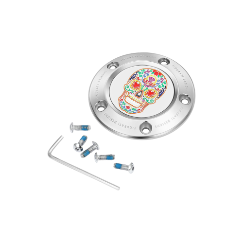 PartzBiz HD: 4415651-การออกแบบ Figurati ขัดเงา W/Sugar Skull Timing Cover สำหรับ Harley 99-17 Twin Cam | FD30-TC-5H-SS