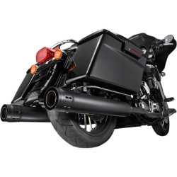 PartzBiz HD DS18011099 - Firebrand 4" Black Loose Cannon Slip-On Exhaust Mufflers for Harley FLH/T 2017 | 10-1024