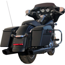 PartzBiz HD DS18011031 - Firebrand Black Baritone 4" Slip On Exhaust Mufflers for Harley FLH/T 95-16 | 10-1006