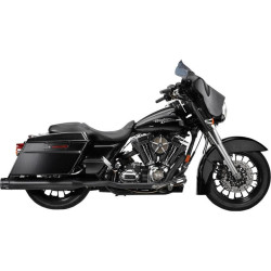 PartzBiz HD DS18010870 - Firebrand Black 4" Loose Cannan Slip On Mufflers Exhaust for Harley FLH 95-16 | 10-1002