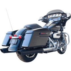 PartzBiz HD DS18011095 - Firebrand Black Baritone 4" Slip On Exhaust Mufflers for Harley FLH/T 2017 | 10-1020