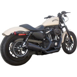 PartzBiz HD DS18001940 - Firebrand Black Ceramic FIFTYTWO 52 2-1 2-into 1 Full Exhaust Harley XL 04-16 | 11-1008