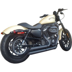 PartzBiz HD DS18001938 - Firebrand Black Ceramic Upstarts 2:2 Full Exhaust for Harley Sportster XL 04-16 | 11-1006