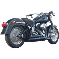 PartzBiz HD DS18001942 - Firebrand Black Ceramic Upstarts Full Exhaust for Harley Softail 86-16 FXST FLST | 12-1010