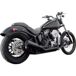PartzBiz HD DS18001944 - Firebrand Black FIFTYTWO 52 2-1 Full Exhaust for Harley Softail 86-16 FXST FLST | 12-1012