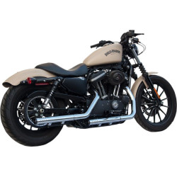 PartzBiz HD DS18010995 - Firebrand Chrome & Black Rip-Rod Slip-on Mufflers for Harley Sportster XL 14-16 | 11-1011