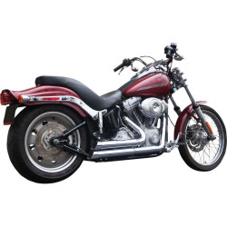 PartzBiz HD DS18001941 - Firebrand Chrome Upstarts 2:2 Full Exhaust for Harley Softail 86-16 FXST FLST | 12-1009