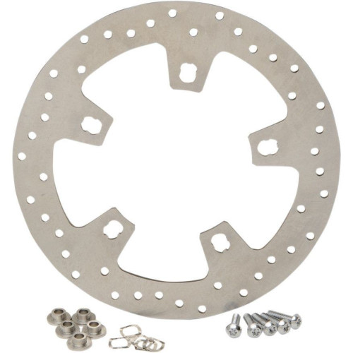 PartzBiz HD: 4415329-Drag Specialties Ground Stainless Custom Front Brake Rotor 14-18 Harley FLH | 1710-2404