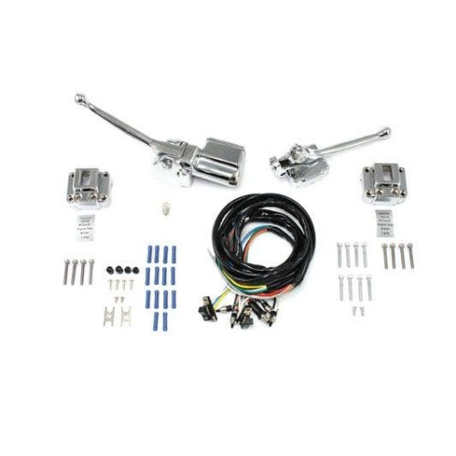 PartzBiz HD: 4415308-Handlebar Control Kit 26-2185 Chrome Harley-Davidson Shovelhead XL FL FX 72-81