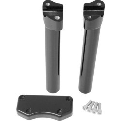 PartzBiz HD DS06020597 - Drag Straight Black 10" Tall Forged Aluminum Risers W/ 1" Clamp for Harley  | Drag Specialties