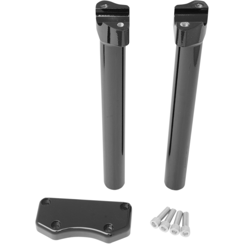PartzBiz HD: 4415272-Drag Straight Black 12" Tall Forged Aluminum Risers W/ 1" Clamp for Harley  | Drag Specialties