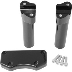 PartzBiz HD DS06020593 - Drag Straight Black 6" Tall Forged Aluminum Risers W/ 1" Clamp for Harley  | Drag Specialties