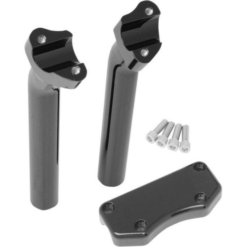 PartzBiz HD: 4415290-Drag Black 9.5" Tall 1.5" Pullback Forged Aluminum Risers W/ 1" Clamp Harley  | Drag Specialties