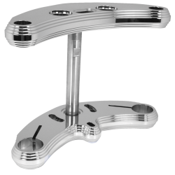 PartzBiz HD MU36214 - Hardbody Chrome 0 Rake¬†Pyramid Billet Front Fork Bracket Harley Wide Glide 49-88