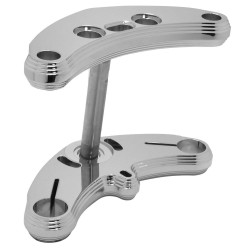 PartzBiz HD MU36213 - Hardbody Chrome 0 Rake††Pyramid Billet ขายึดโช้คหน้า Harley Wide Glide 49-88
