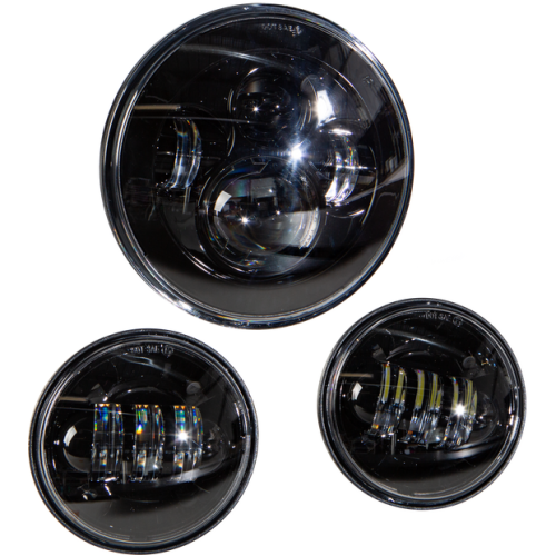 PartzBiz HD: 4415245-Harddrive CREE LED 7 ” ไฟหน้า 4.5 ” ชุดไฟ Passing Lamp Black Harley 94-Up