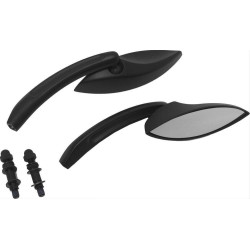 PartzBiz HD WP820-56009 - HardDrive Black Eliptical Style Head Custom Mirrors Pair Harley Metric | 18-223