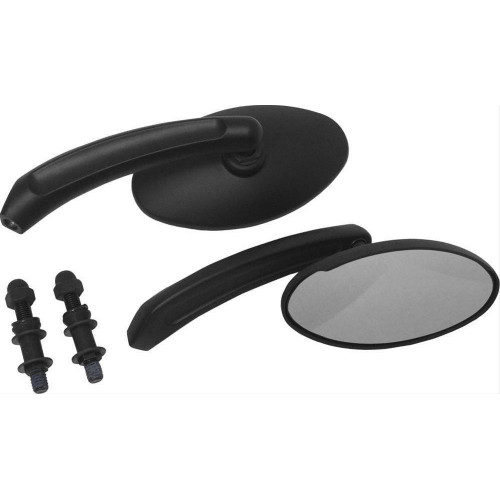 PartzBiz HD: 4415249-HardDrive กระจกแต่งทรงวงรีสีดำคู่ Harley Metric Motorcycle | 18-243
