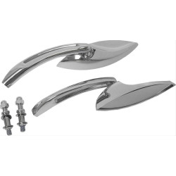 PartzBiz HD WP820-56008 - HardDrive Chrome Eliptical Style Head Custom Mirrors Pair Harley Metric | 18-222