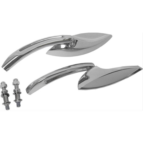 PartzBiz HD: 4415213-HardDrive Chrome Eliptical Style Head Custom Mirrors Pair Harley Metric | 18-222