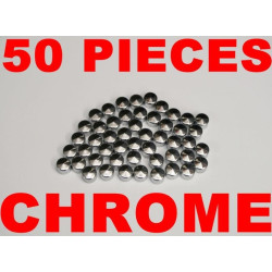 PartzBiz HD 66-002 - Custom Chrome Harley FLT Softail Chrome 1/4" Bolt Covers Toppers 50 Pcs