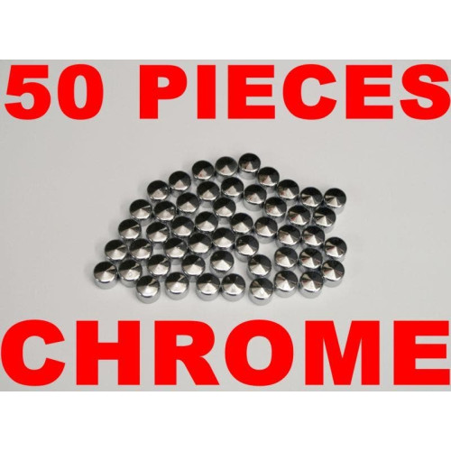 PartzBiz HD: 4415169-Custom Chrome Harley FLT Softail Chrome 1/4" Bolt Covers Toppers 50 Pcs