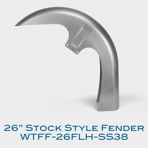 PartzBiz HD: 4415183-Hawg Halter 26" FLH Stock Style Steel Front Fender for Harley FLH/FLT 87-19 WTFF-26-FLH-SS Wheel electra road street glide tour bagger stretched best for steel