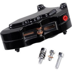 PartzBiz HD HHI-LHDGAB6013 - Hawg Halters HHI Black 6-Piston Front Brake Caliper 13" Rotors Dyna FXD 06-17 1701-0658 17010658 LHDGAB6013 slim low rider harlkey davidson switchback glide super wide best for perofrmance upgrade parts