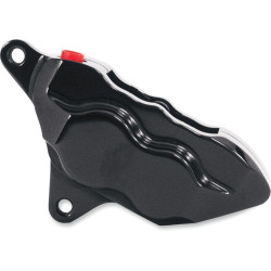 PartzBiz HD HHI-LHSAB500 - Hawg Halters HHI Black LHSAB500 4-Piston Front Caliper EVO Harley Softail Dyna & XL