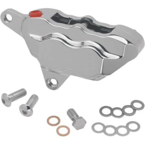 PartzBiz HD: 4415135-Hawg Halters HHI Chrome LHSCC500 4-Piston Front Caliper EVO Harley Softail Dyna & XL