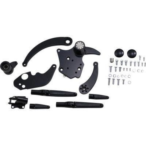 PartzBiz HD: 4415138-Hawg Halters HHI FCK-F14AE-FR ชุดควบคุมไปข้างหน้าสีดำพร้อมหมุด Harley FLH 14-Up