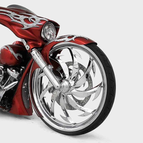 PartzBiz HD: 4414919-HHI Hawg Halters Bomber Chrome 49mm Single Disc NON ABS Lower Fork Legs Harley 14-up 