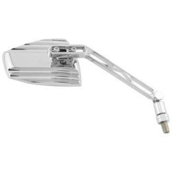 PartzBiz HD DS06401632 - Highsider All Chrome Wave Mirrors Adjustable CNC M10 Universal