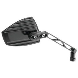 PartzBiz HD DS06401628 - Highsider Black Out Wave Mirrors Adjustable CNC M10 Universal