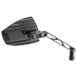 PartzBiz HD DS06401630 - Highsider Black Red Wave Mirrors Adjustable CNC M10 Universal