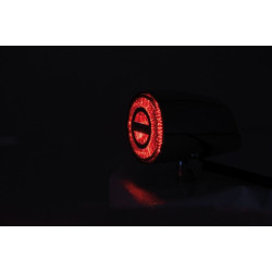 PartzBiz HD DS20101479 - Highsider Black Rocket Classic Red LED ไฟท้ายไฟเบรค Universal M8 255-342