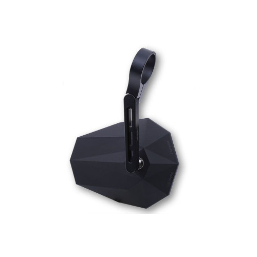 PartzBiz HD: 4414856-Highsider Black Stealth X-5 กระจกปลายแฮนด์สั้น 1 หรือ 7/8 CNC Universal
