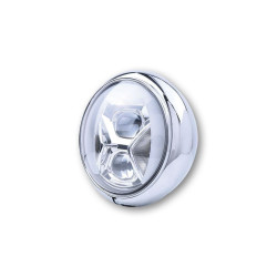 PartzBiz HD DS20012572 - Highsider Chrome 7 ” LED Adaptive Headlight Type 8 223-240 Harley 94-Up