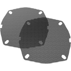 PartzBiz HD DS44050379 - Hogtunes Thick Mesh Front Fairing Speaker Grilles Harley Batwing Models 96-13 | SGF GRILL-AA
