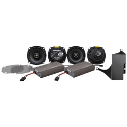 PartzBiz HD DS44050711 - Hogtunes ชุดแอมป์ 450 วัตต์และลำโพง 4 ตัว XL Series Harley Road & Tri Glide 11-13