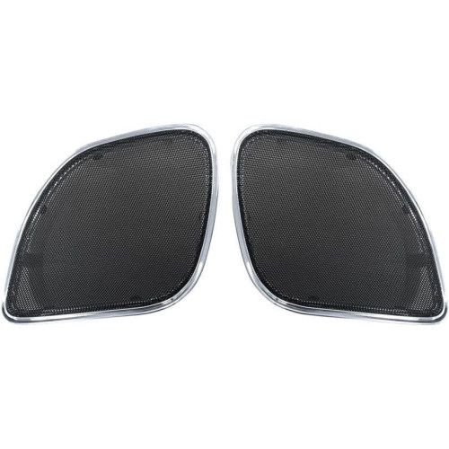 PartzBiz HD: 4414818-Hogtunes Chrome Trim ตาข่ายด้านหน้าลำโพง Grilles Harley Road Glide 15-16 | RG RM GRILL-C