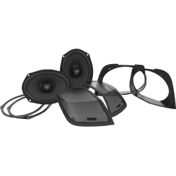PartzBiz HD DS44050893 - Hogtunes Retro 6x9 Lid Cut In w/ชุดลำโพงสำหรับ Harley Saddlebag Lids FLH 14-23 | เรโทร 692LID-RM