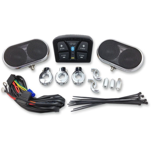 PartzBiz HD: 4414800-Hogtunes Universal Handlebar Audio Speakers Bluetooth Kit for Harley or Metric | MA4-BT PartzBiz HD: 4414800-Hogtunes Universal Handlebar Audio Speakers Bluetooth Kit for Harley or Metric | MA4-BT