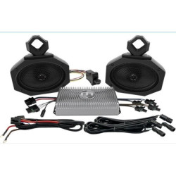 PartzBiz HD DS44050503 - Hogtunes Metrix Audio UTV Element Series ชุดแอมป์และลำโพงบลูทูธ 150 วัตต์ Polaris rzr General ranger utv Kawasaki อัพเกรดระบบเสียงเคียงข้างกัน 44050503 4405-0503