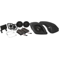 PartzBiz HD DS44050498 - HogTunes Wild Boar 600 Watt Amp Kit W/ 6x9 Saddlebag Lid Speakers FLTR 15-18 | WBA BIG PIG RG