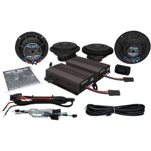 PartzBiz HD: 4414767-Hogtunes Wild Boar 600 Watt Front / Rear Speaker Kit 14-19 Harley Ultra CVO upgrade sound system 4405-0545 44050545