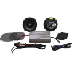 PartzBiz HD DS44050613 - Hogtunes XL REV 225 SG KIT-XL Front Speakers & Amp Complete Kit 98-13 Harley FL touring bagger Electra Glide Radio Stereo Sound System Audio Upgrade Replacement Best New Woofer Tweeter Full Range